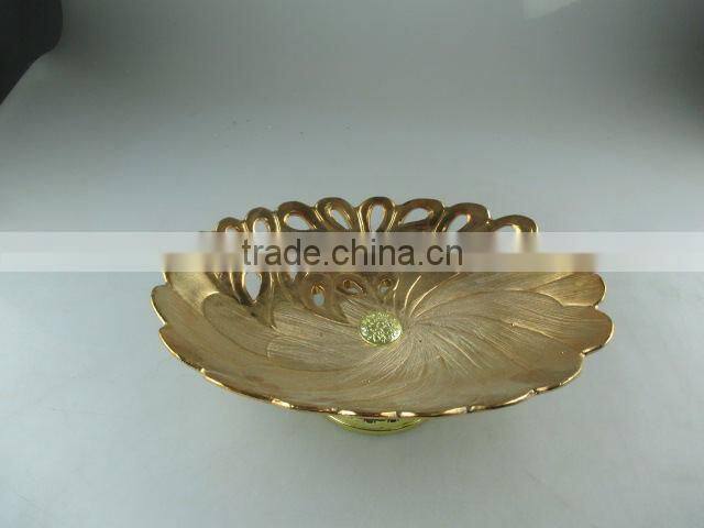 Stocklot golden metal stand for fruit/cake/candy/daily use