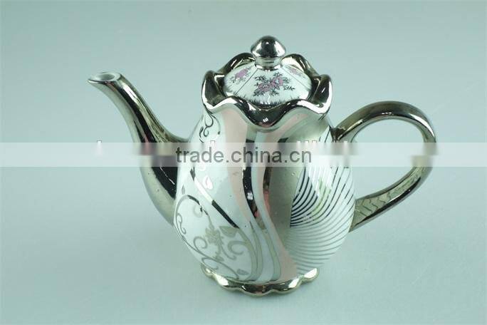 Siliver chromed Porcelain Teapot with lid, 800 ml water pots&kettles Chaozhou Stock
