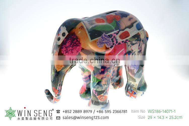 large lovely promotion gifts painting ceramic elephant saving bank