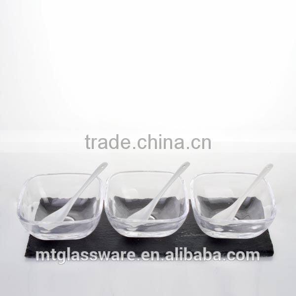 3 PCS OF SET cheap antique clear classical antique glass suger fruit bowls