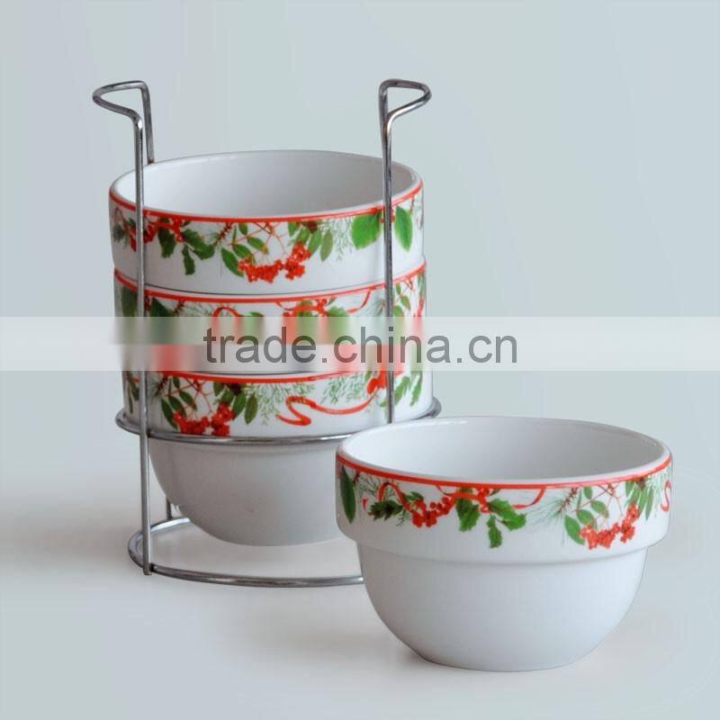 3pcs porcelain bowl set with plastic lid,set of 3pcs bowl with plastic lid,porcelain fresh bowl set
