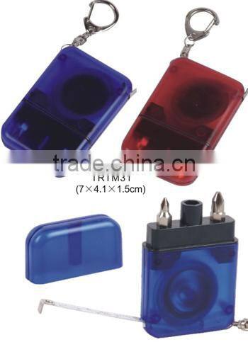 Hot selling tape measure keychain with mini tools