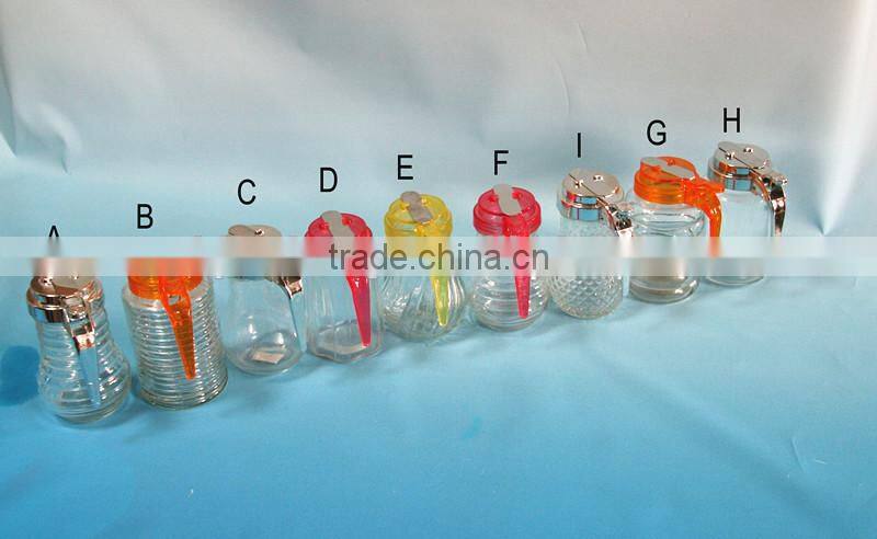 spray colored glass soybean oil dispenser jar with push pull cap