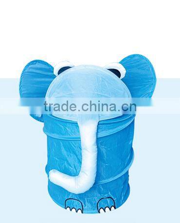 Kid Foldable Pop-Up Laundry Hamper, Elephant Blue