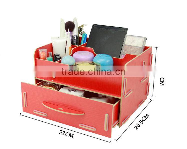 DIY Multifunctional Wooden Office Desk Organizer with Drawer
