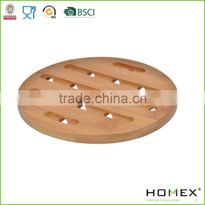 Round Bamboo Trivet and Coaster/Bamboo Kitchenware/Homex_FSC/BSCI Factory