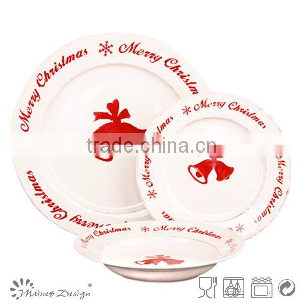 Snowflakes and bells elk novelty Christmas ceramic tableware 20pcs