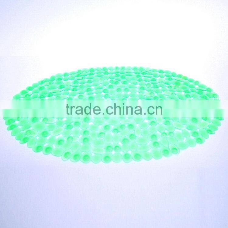 Fashion wood grain oval pvc bath mat