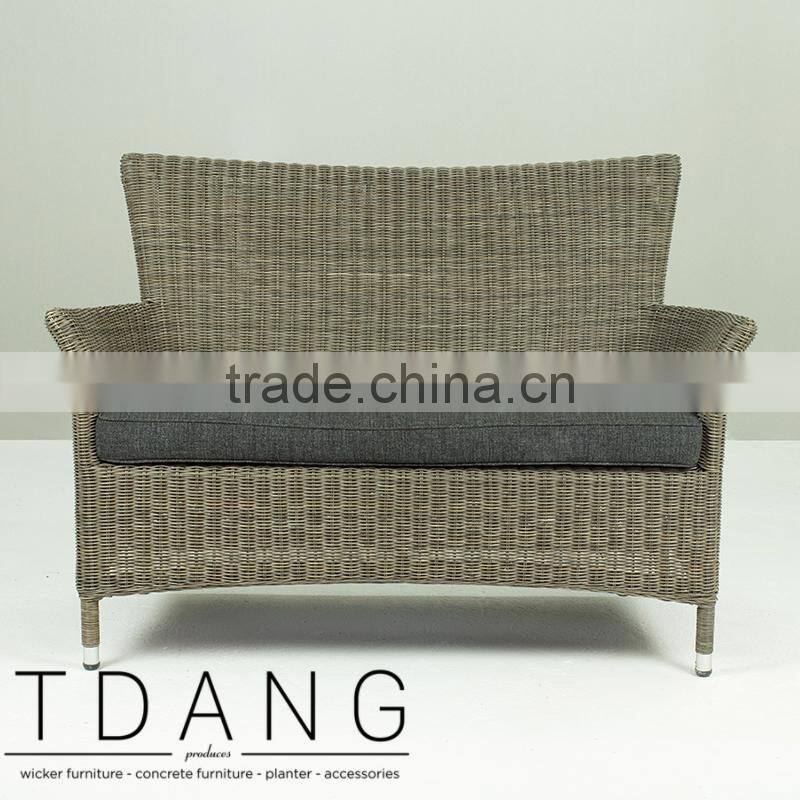 Manning Wicker Sofa - Rattan patio furniture garden bench.