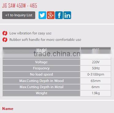 RONIX WOOD CUTTING MACHINE JIG SAW 450W MODEL 4165