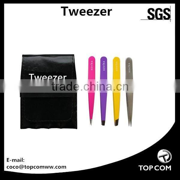 2017 New Arrival Lady Hair Removal Stainless Steel Beauty Slant Tip eyebrow glitter tweezers