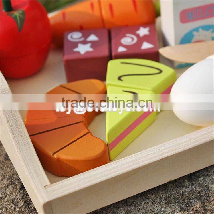 New design preschool food set toys wooden kids play food W10B184