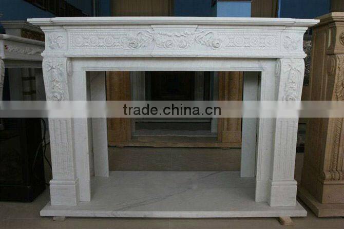 white marble fireplace mantel