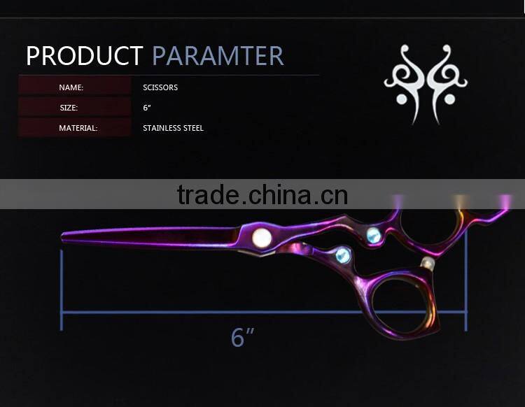 QJ-JC125 beauty coating titanize scissors with stainless steel hair scissors