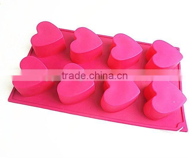 10114 8 pcs hearts Shape Silicone Cake Mold