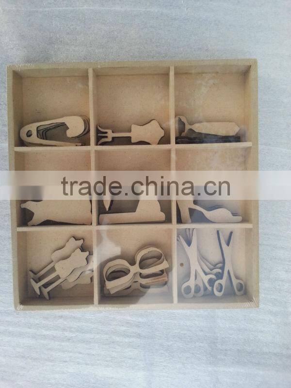 MR & MRS wooden sticker ,Wooden Heart Sticker for weddings