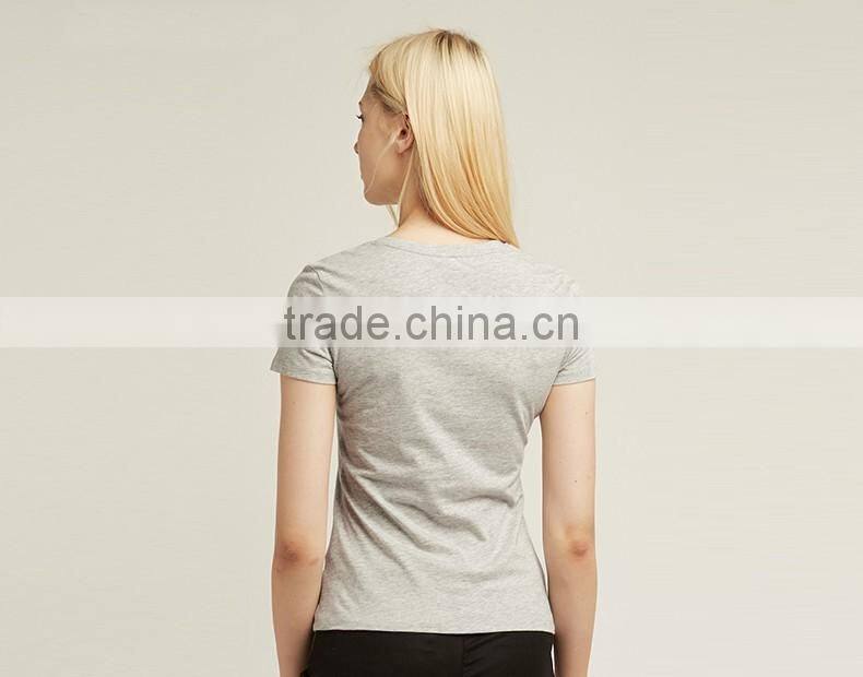 2017 new collection custom fashion t-shirt summer woman sports printing cotton t-shirt