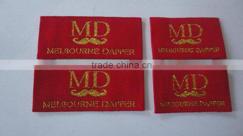 Customized high density damask woven labels for garments