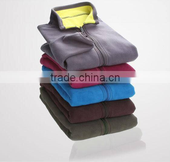 custom unisex double sides color fleece classical jacket
