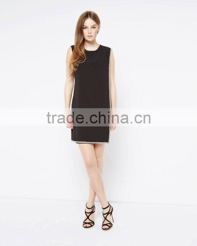 Women Clothing A-Line Double Layer beaded applique Dresses