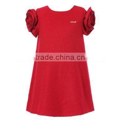 Fashion Flower Girls Dress with Flower Sleeve, Kids Ball Gown Dress