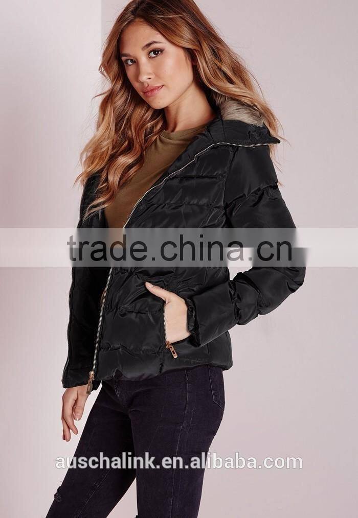 most popular chinese style women black padded jacket