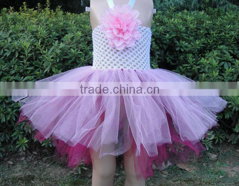 New style kids wear girl dress lovely tutu dress with tube top baby flower tutu dresses
