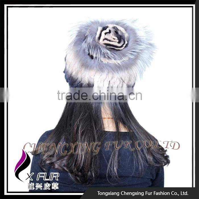 CX-C-121F OEM/ODM New Design Rex Rabbit Fur Headwear Furry Winter Hat