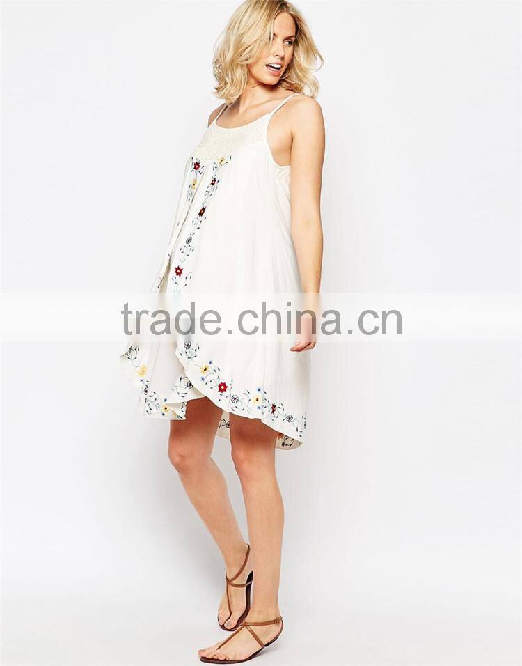 Cami Top Embroidery Midi Maternity Dress