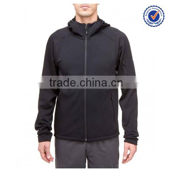Men's heavy fleece zipper up cheap plain design jacket
