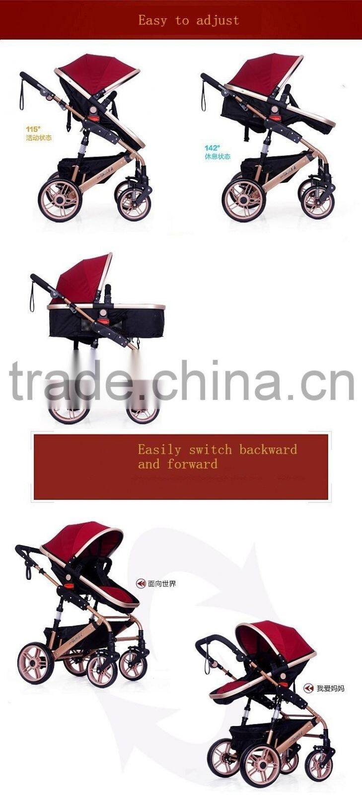 High Landscape Luxury Buggies Wholesale Baby Carriage Stroller Folding Baby Stroller 3-in-1