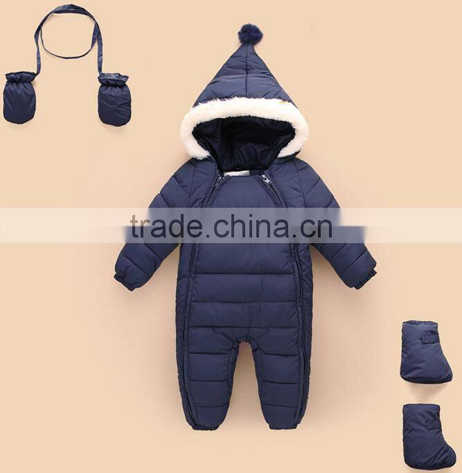 wholesale quality baby winter garment/lastest infant kids warm romper jumpsuit