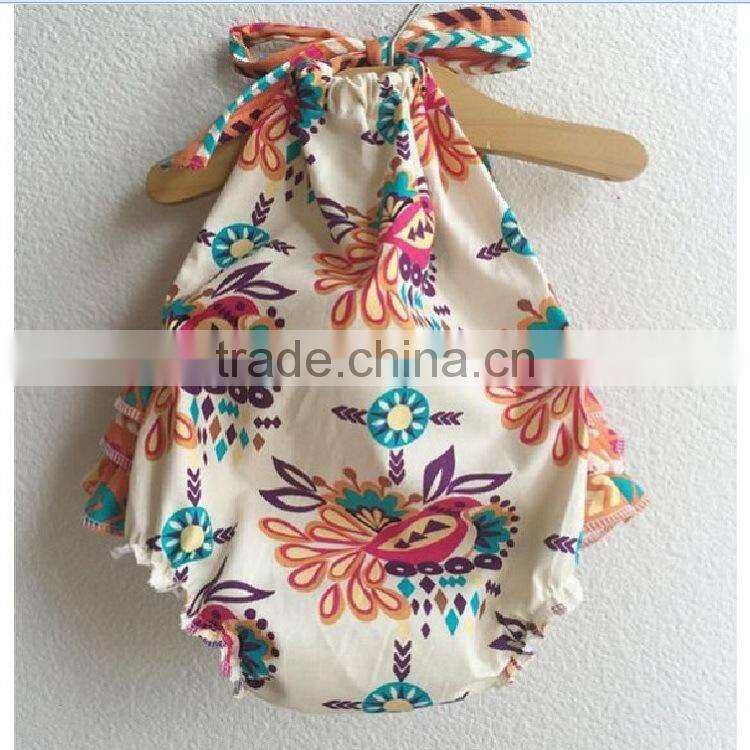 S17539A 2017 new children's boutique clothes girls flower romper