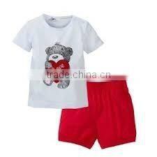 2016 cotton baby boys and girls clothing Suits Winnie printed T-shirts short Pants Sets