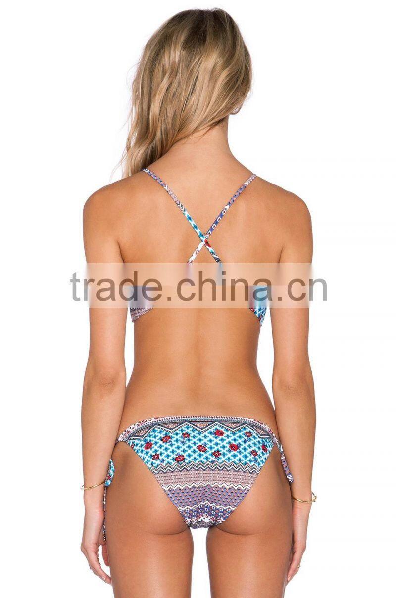 Tight sexy swimsuit piece swimsuit Floral Bikini swimsuit split