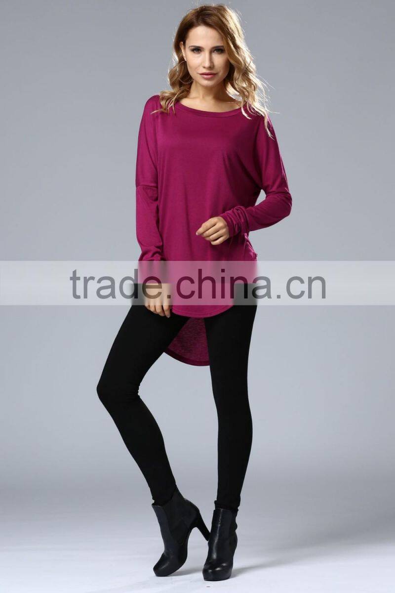 Factory direct soft long sleeve large size old fashion blouse for wholesale 2017