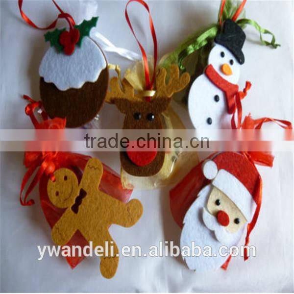 Christmas Favour / Christmas Table/ Christmas Tree Decoration with Felt Character & Chocolates, Snowman, Santa Clause, Reindeer