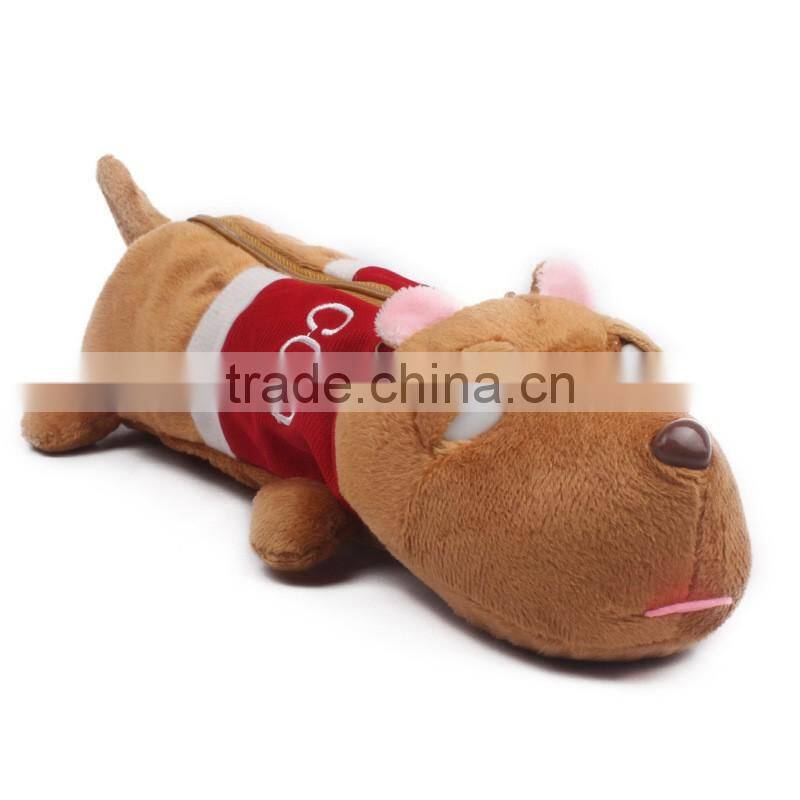 Hot Sale Sleeping Dogs Plush Stationary Pencil Bag