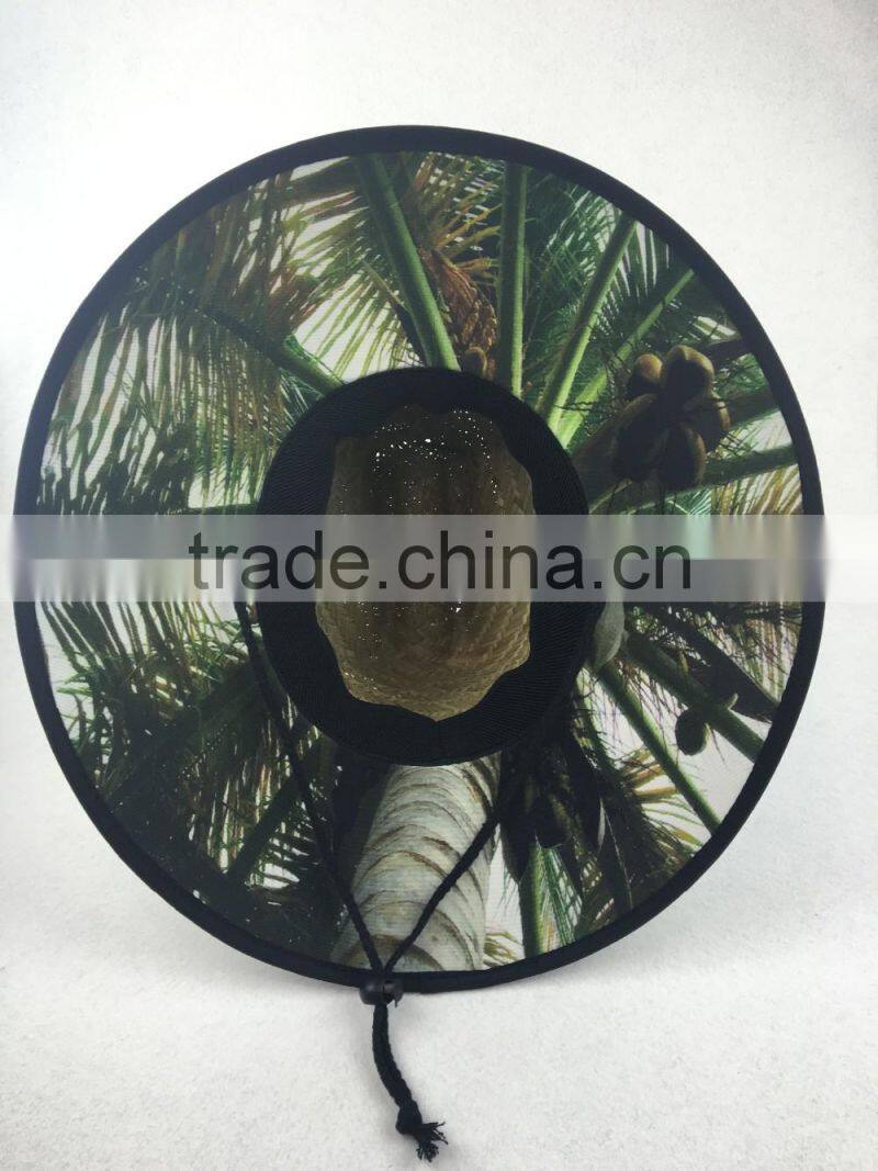 SPF 50+/ Protect You Better! Thicker quality custom straw hat outdoor surf straw sun hat wholeasle for free sample