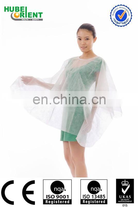 Disposable Blue/ White Non-Woven Hair Dressing Clothes for Barbershop Use