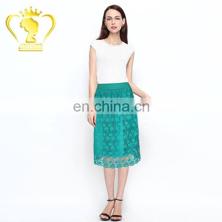 High quality elegant women long lace tulle skirt
