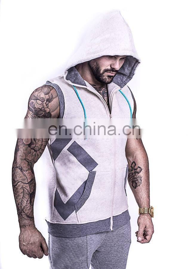 no labels blank sleeveless hoodies zip up hoodies multi color wholesale