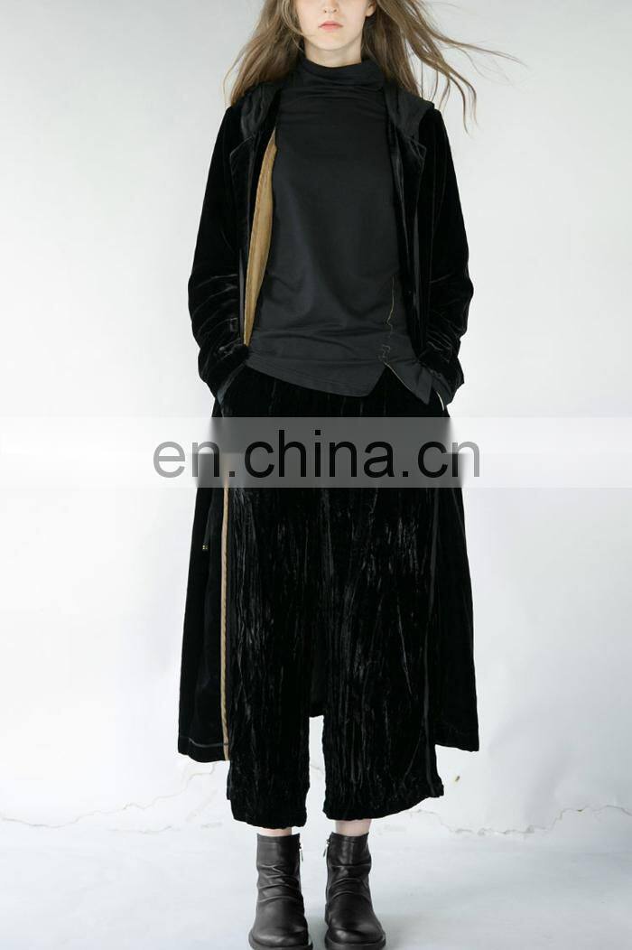 New Arrival Style Customized Long Women Winter Hoodie Velvet Coats