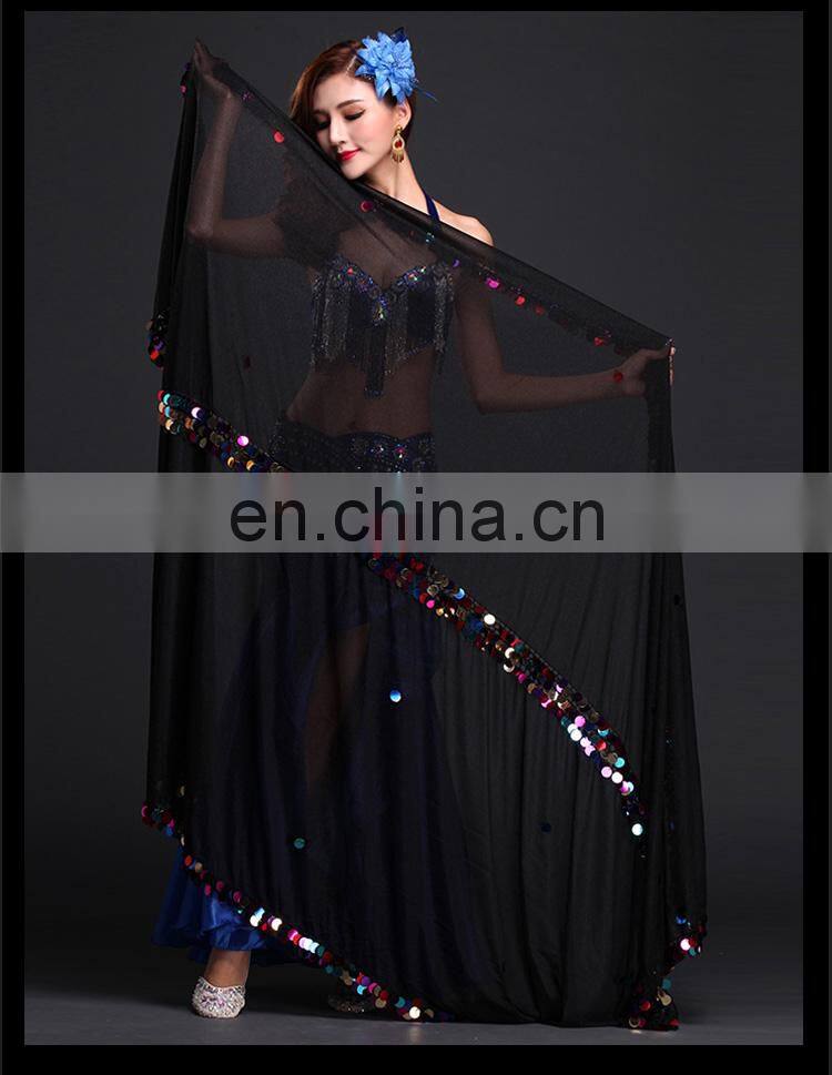 Egyptian sequins belly dance veils with size 2.14*1.5m