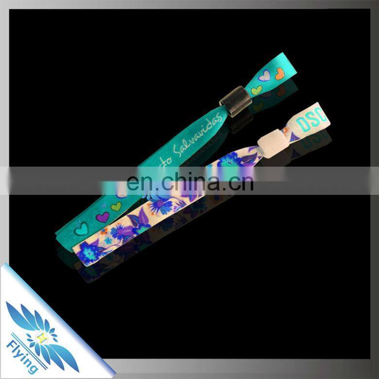 soft wear festival custom satin wristband fabric wristbands with lock