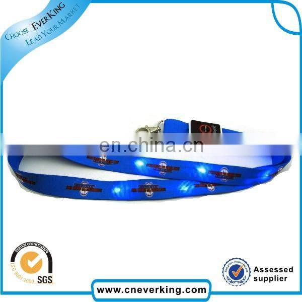 special flash light double layer fashion polyester led lanyard