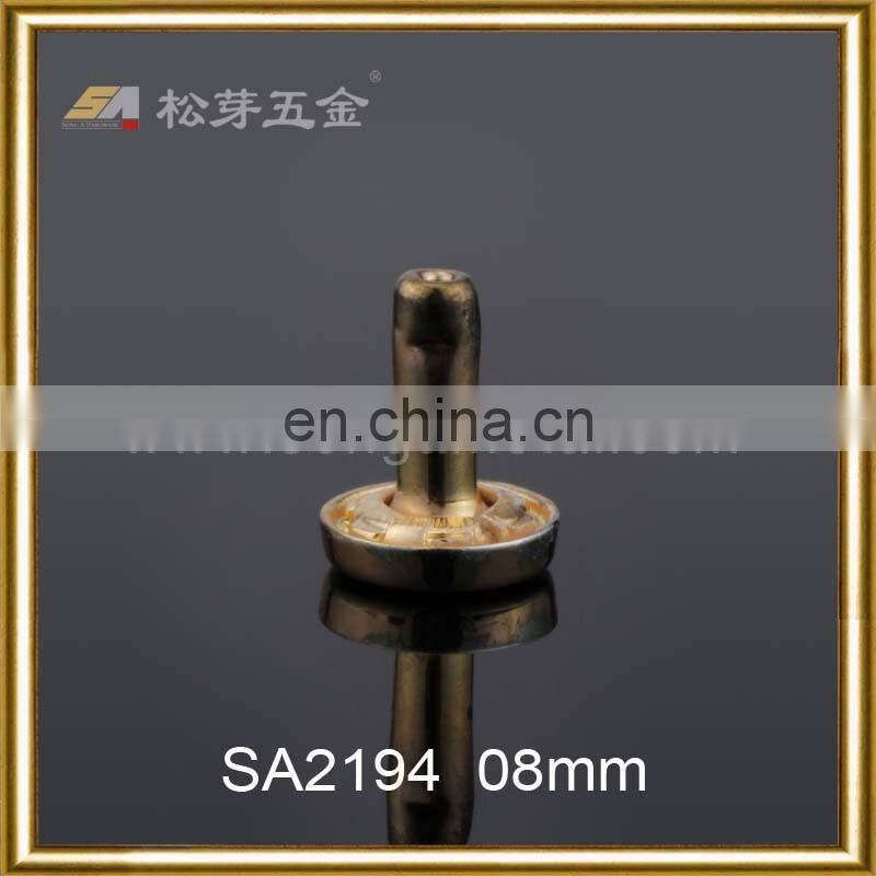 Handbag hardware flat round rivet bottom