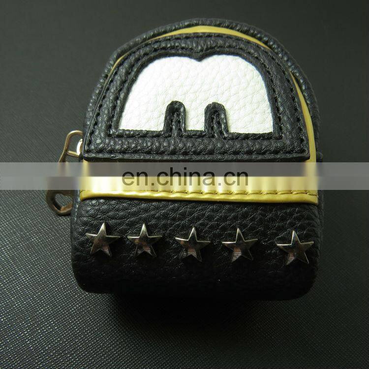 2015 Hot Selling Korean Cute Design Schoolbag Shape PU Key Bag