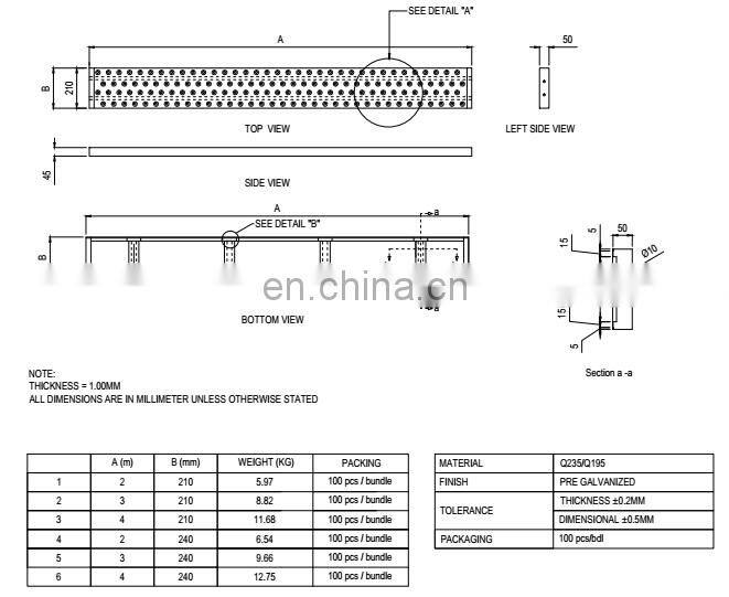 SD-114 Tianjin SS Group Q235 Best Price Galvanized Steel Walkway Plank
