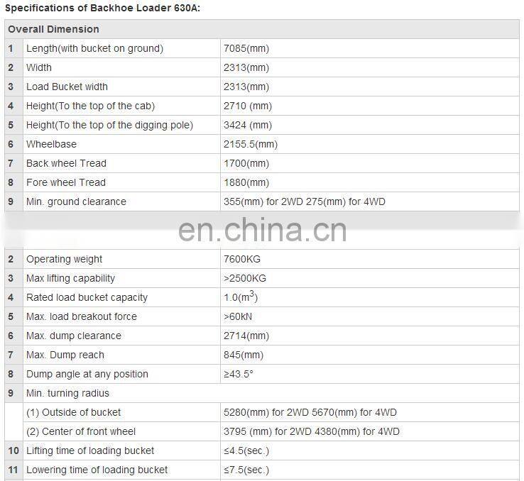 Backhoe loader with high quality